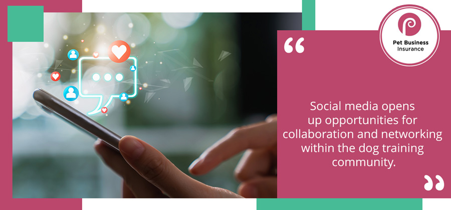 Social media opens up opportunities for collaboration and networking within the dog training community.