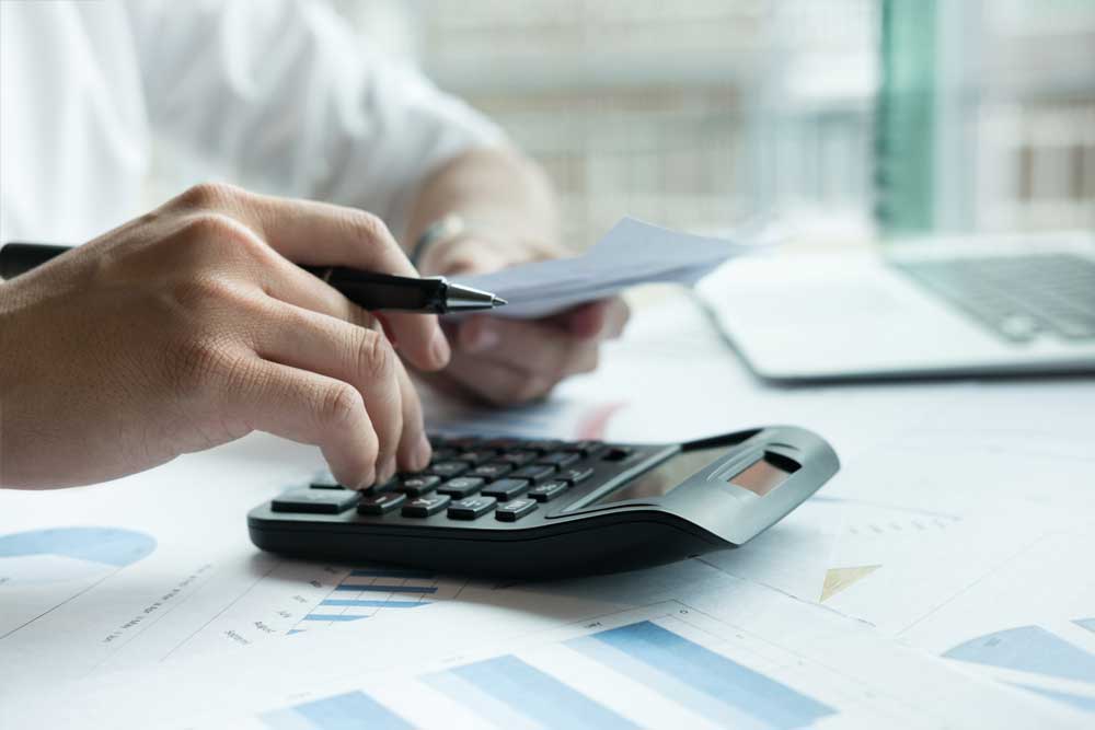 Man on a Calculator